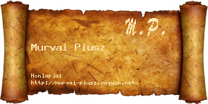 Murvai Piusz névjegykártya